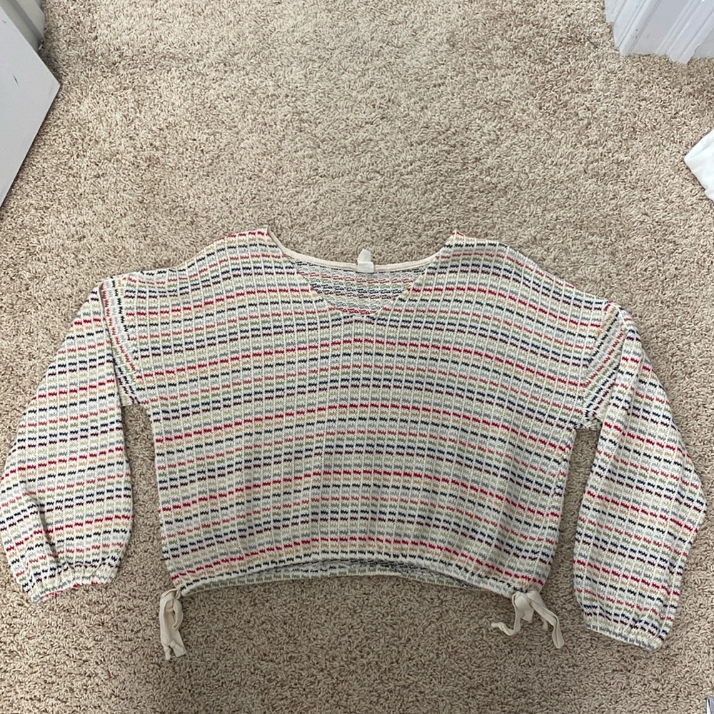 Multi colored cropped sweater size small NWOT